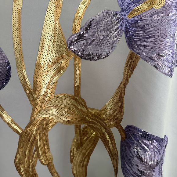 Amsale Sequin Floral Cocktail Dress - Picture 8 of 10